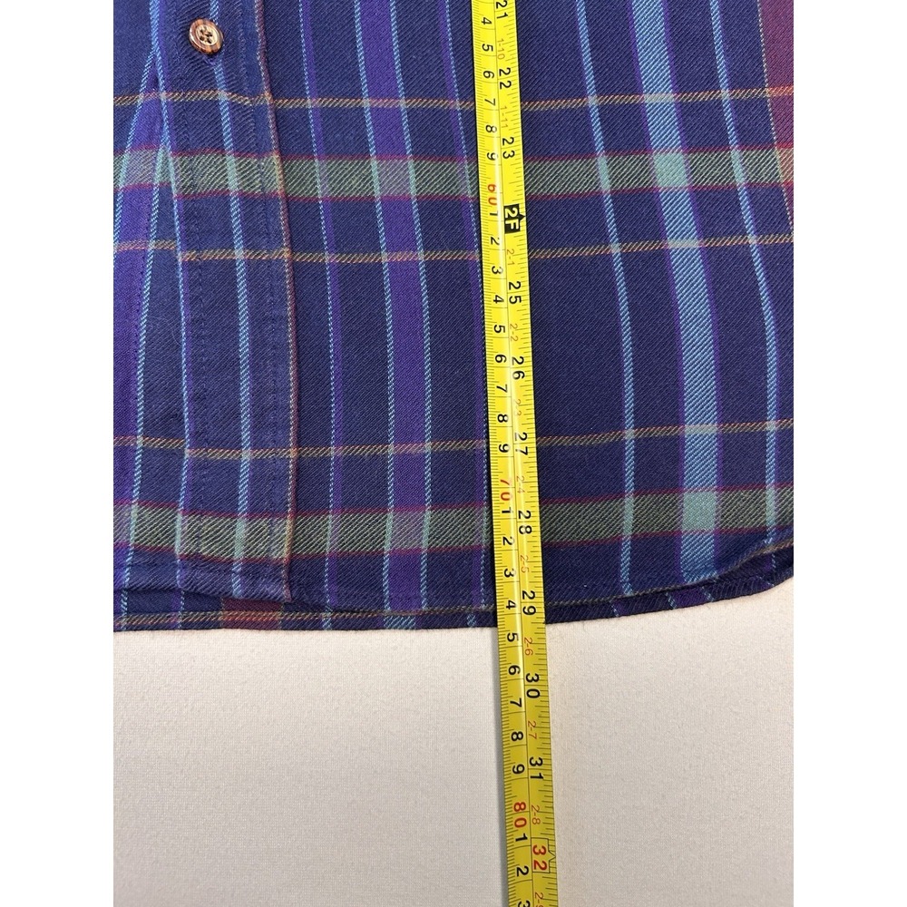 Vintage LOBO Pendleton XL Plaid Button Down Shirt Cotton Wool USA Navy Purple - Picture 8 of 8
